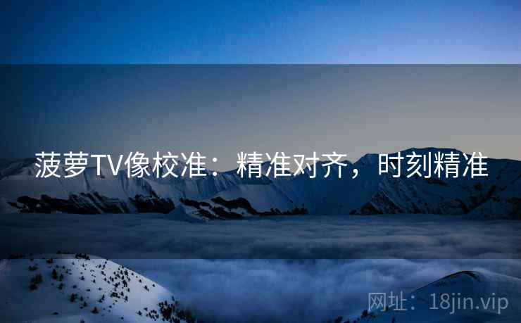 菠萝TV像校准：精准对齐，时刻精准