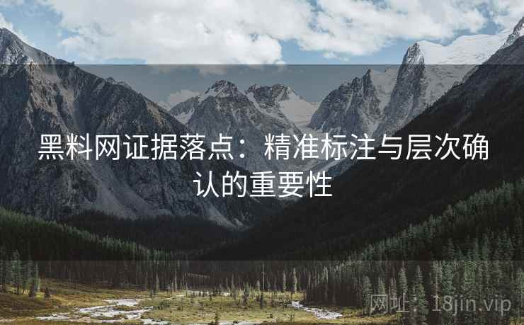 黑料网证据落点：精准标注与层次确认的重要性