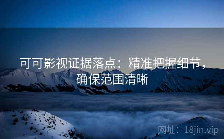 可可影视证据落点:精准把握细节,确保范围清晰 可可影视证据落点:精准把握细节,确保范围清晰